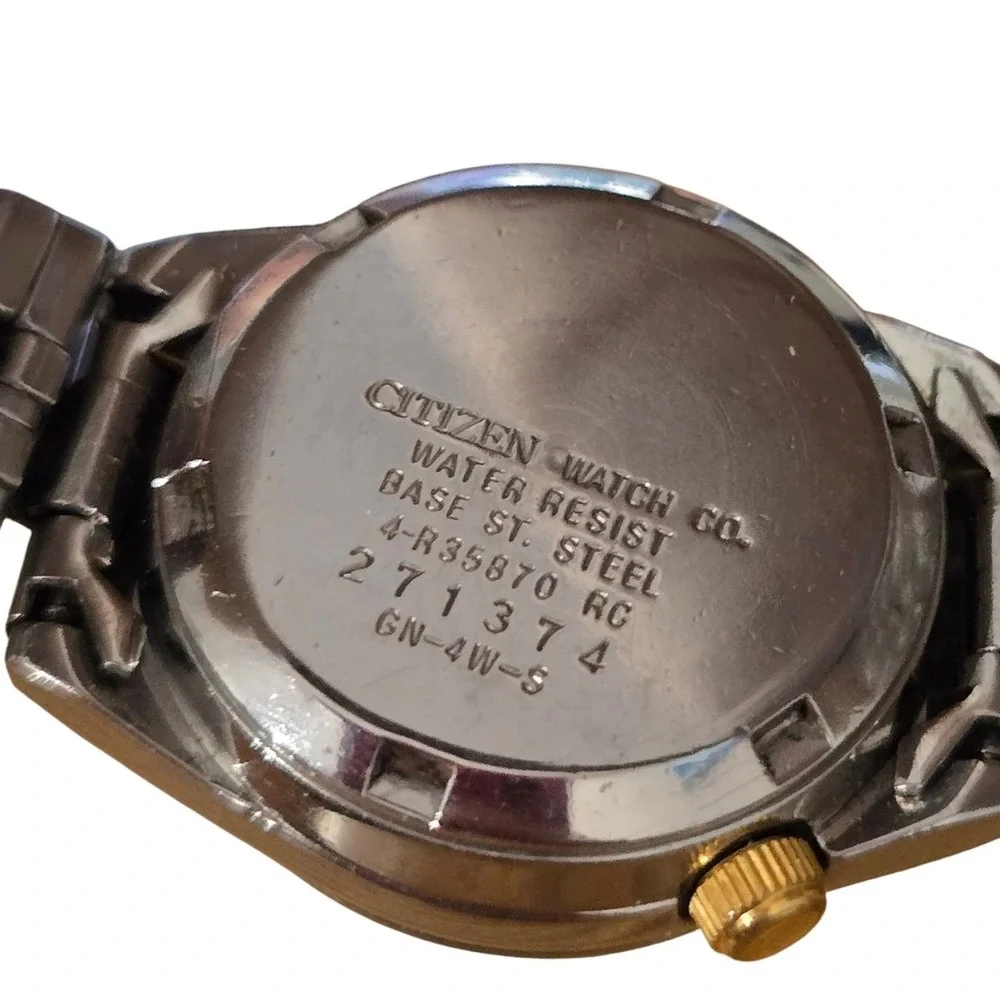 Vintage Citizen Automatic Watch 21 Jewels Gold Dial Day Date Y2K Quiet Luxury